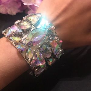Iriedescent Jeweled Cuff AB Statement Piece